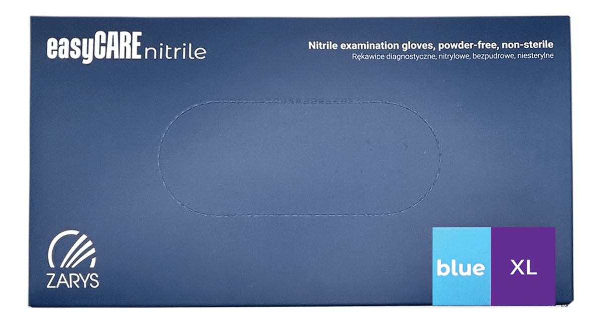 Rękawice diagnostyczne Nitrylowe Bezpudrowe Niesterylne niebieskie XL 100szt.