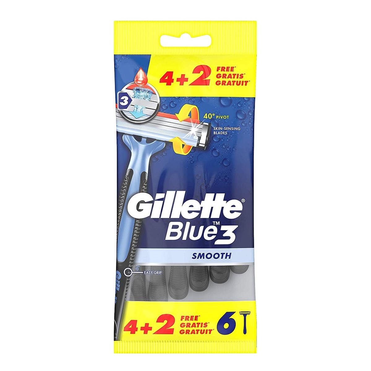 Gillette Blue 3 Smooth jednorazowe maszynki do golenia dla mężczyzn 6szt