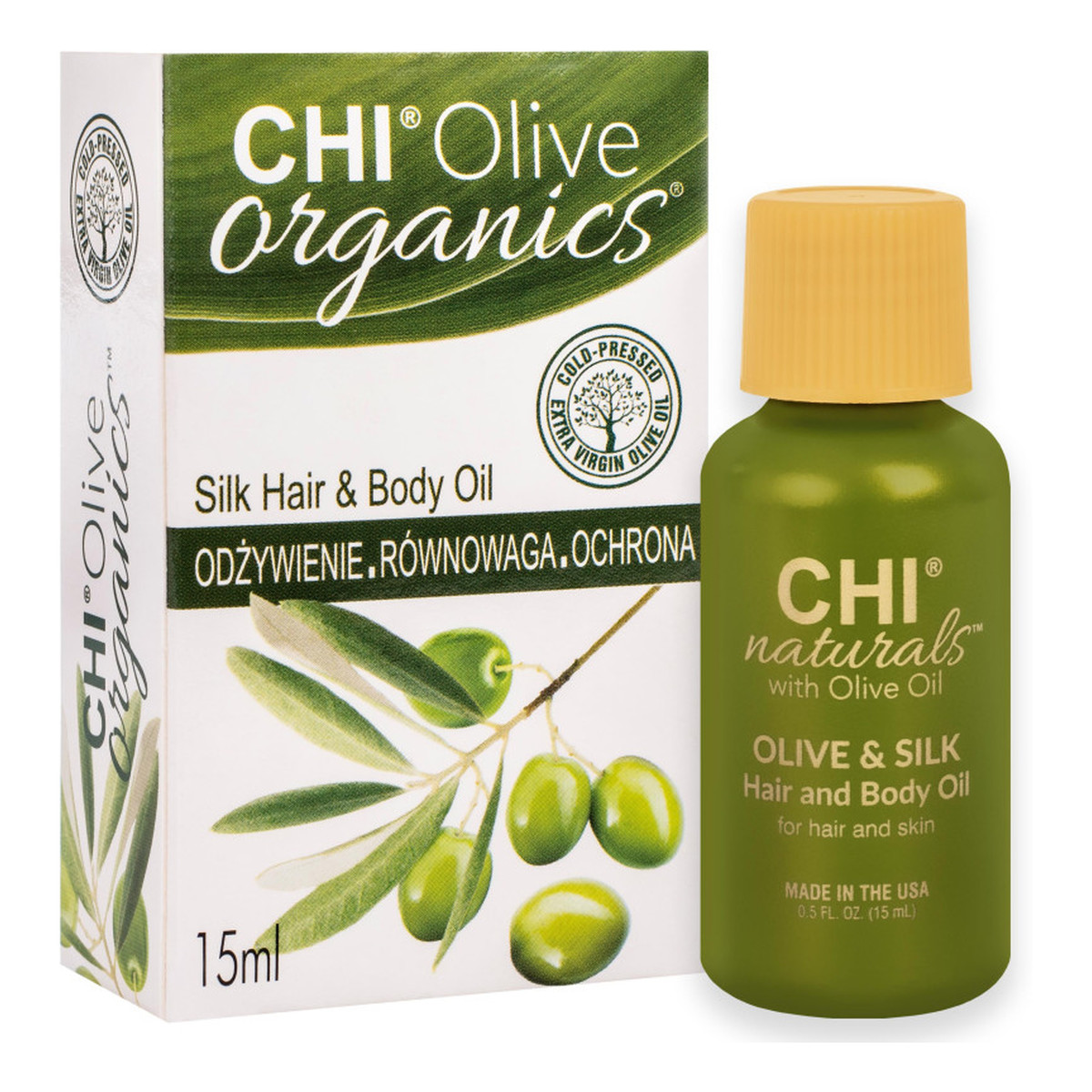 CHI Olive & Silk Hair And Body Oil Oliwkowy Olejek Nawilżający do Włosów 15ml