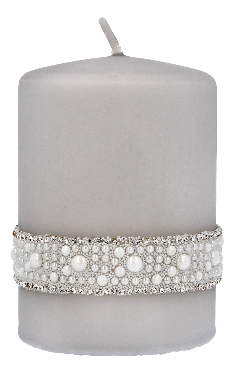 Świeca ozdobna Crystal Pearl - walec mały