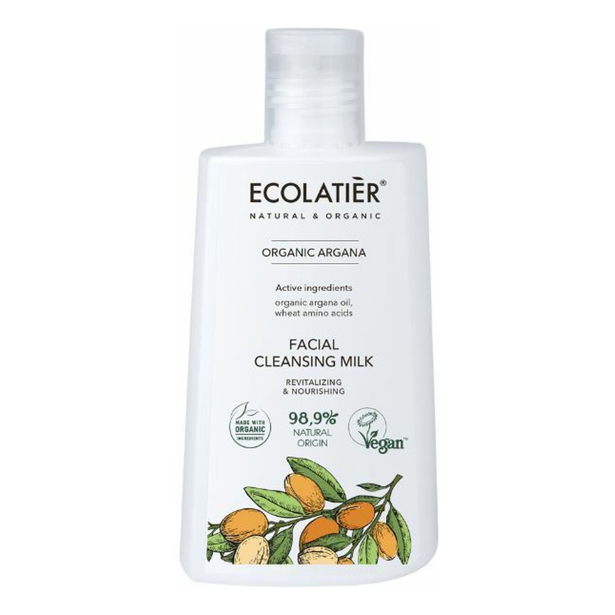 Ecolatier Mleczko do mycia twarzy Argan 250ml