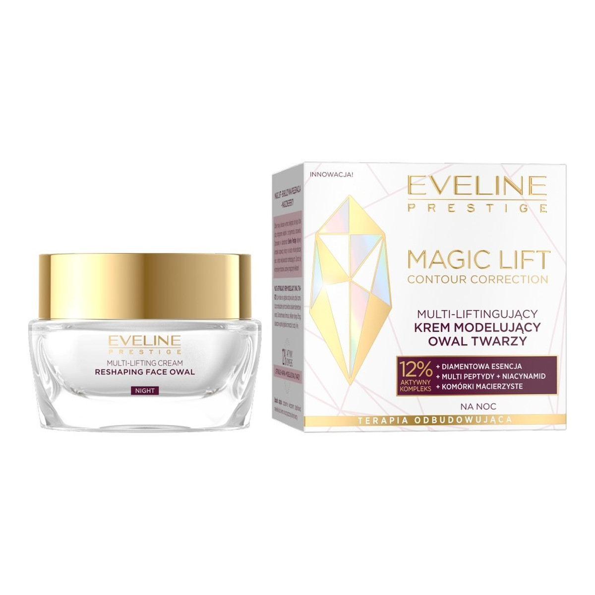 Eveline Magic Lift Contour Correction Multi-liftingujący Krem modelujący owal twarzy na noc 50ml