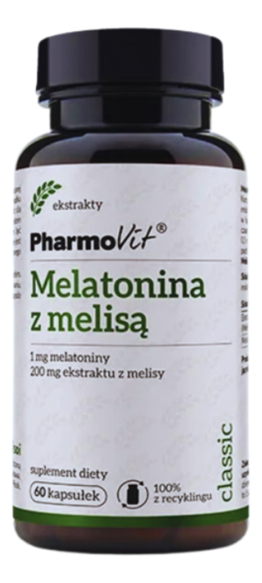 Melatonina z melisą suplement diety 60 kapsułek
