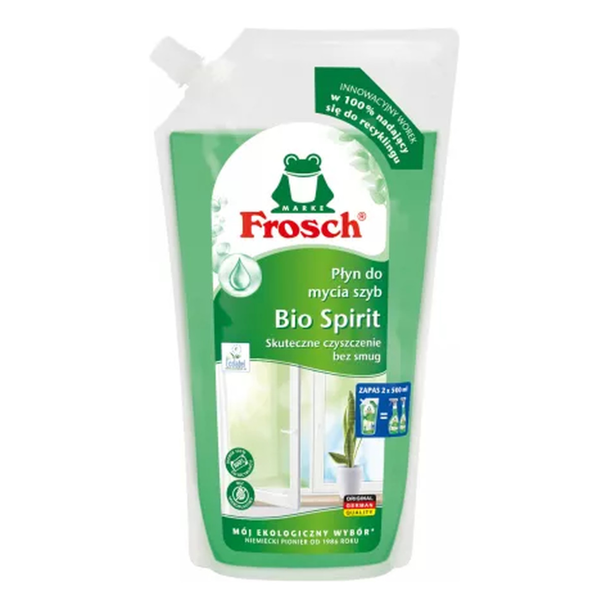 Frosch Ecological Bio Spirit Płyn do mycia szyb zapas 1000ml