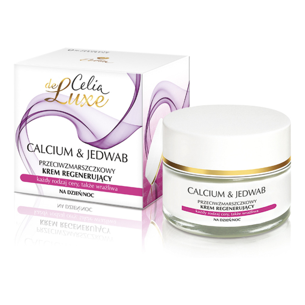 Celia Calcium & Jedwab De Luxe Przeciwzmarszczkowy Krem Do Twarzy Regenerujący Dzień/Noc Każdy Rodzaj Cery 50ml