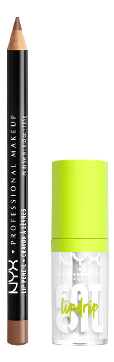 Zestaw slim lip pencil kredka do ust nude truffle 1.04g + fat oil lip drip olejek do ust my main 4.8ml