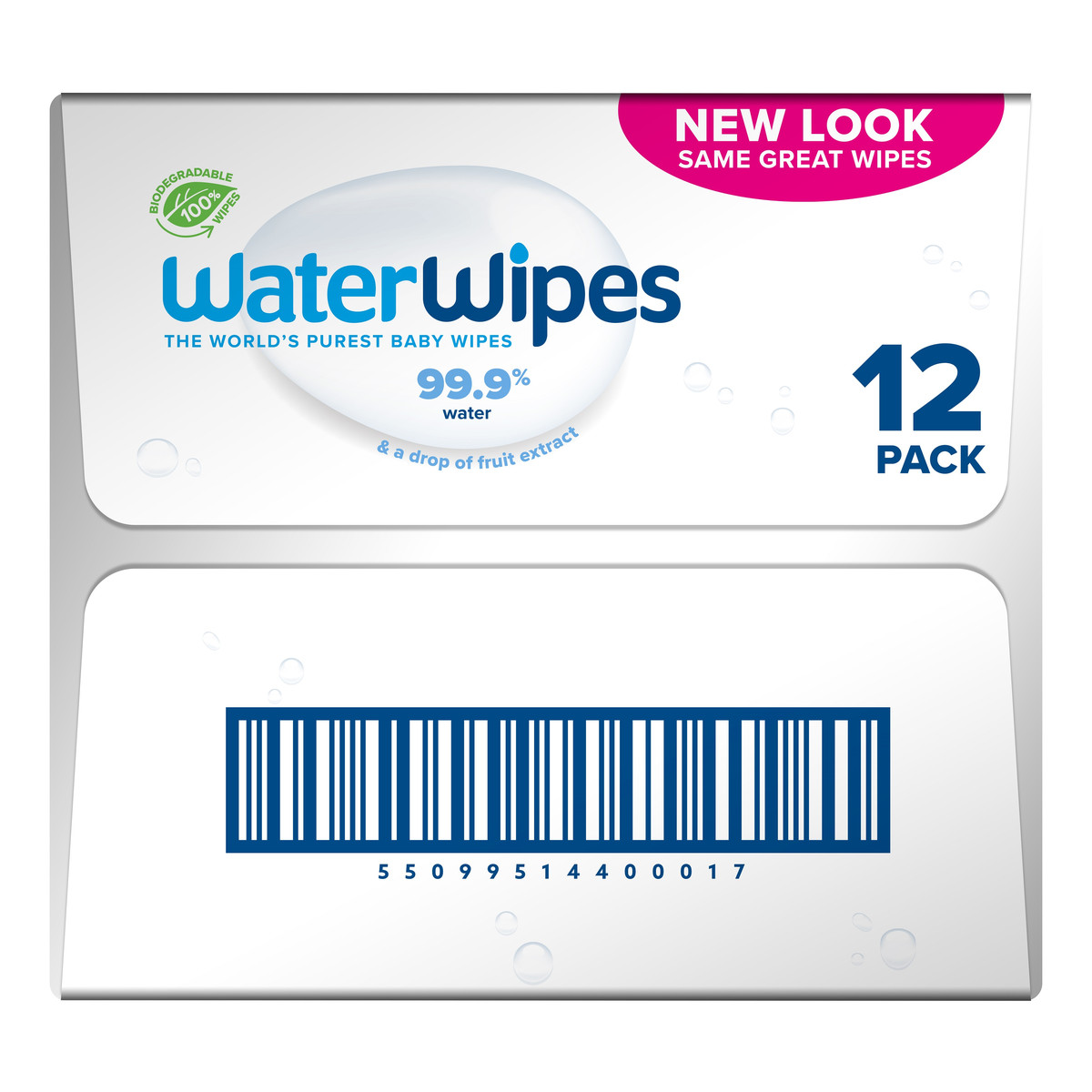 WaterWipes Chusteczki nawilżane dla dzieci BIO 99,9% wody i kropla ekstraktu owocowego 60 szt x 12 (720szt)