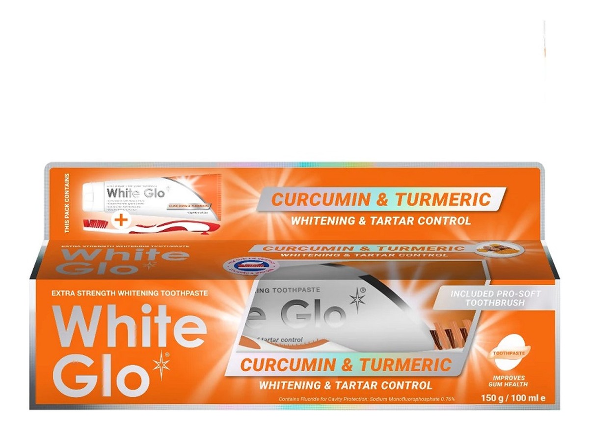 Curcumin & turmeric toothpaste wybielająca pasta do zębów z kurkuminą i kurkumą 150g/100ml + szczoteczka