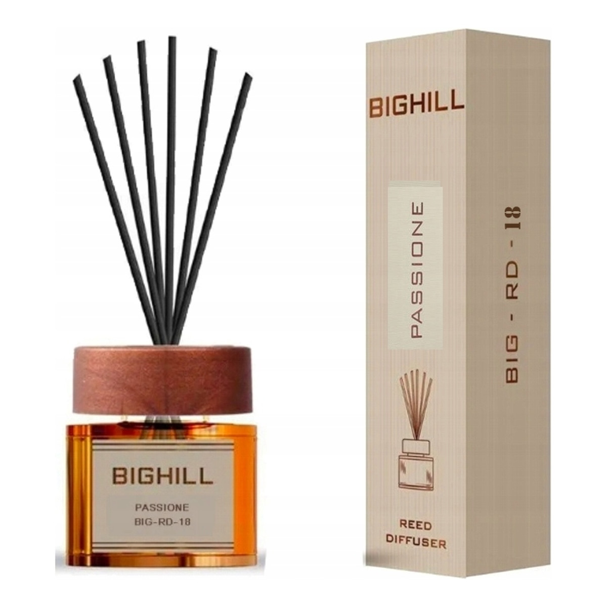 Bighill Ekskluzywny dyfuzor zapachowy z patyczkami Mademoiselle + Passione 2x120ml