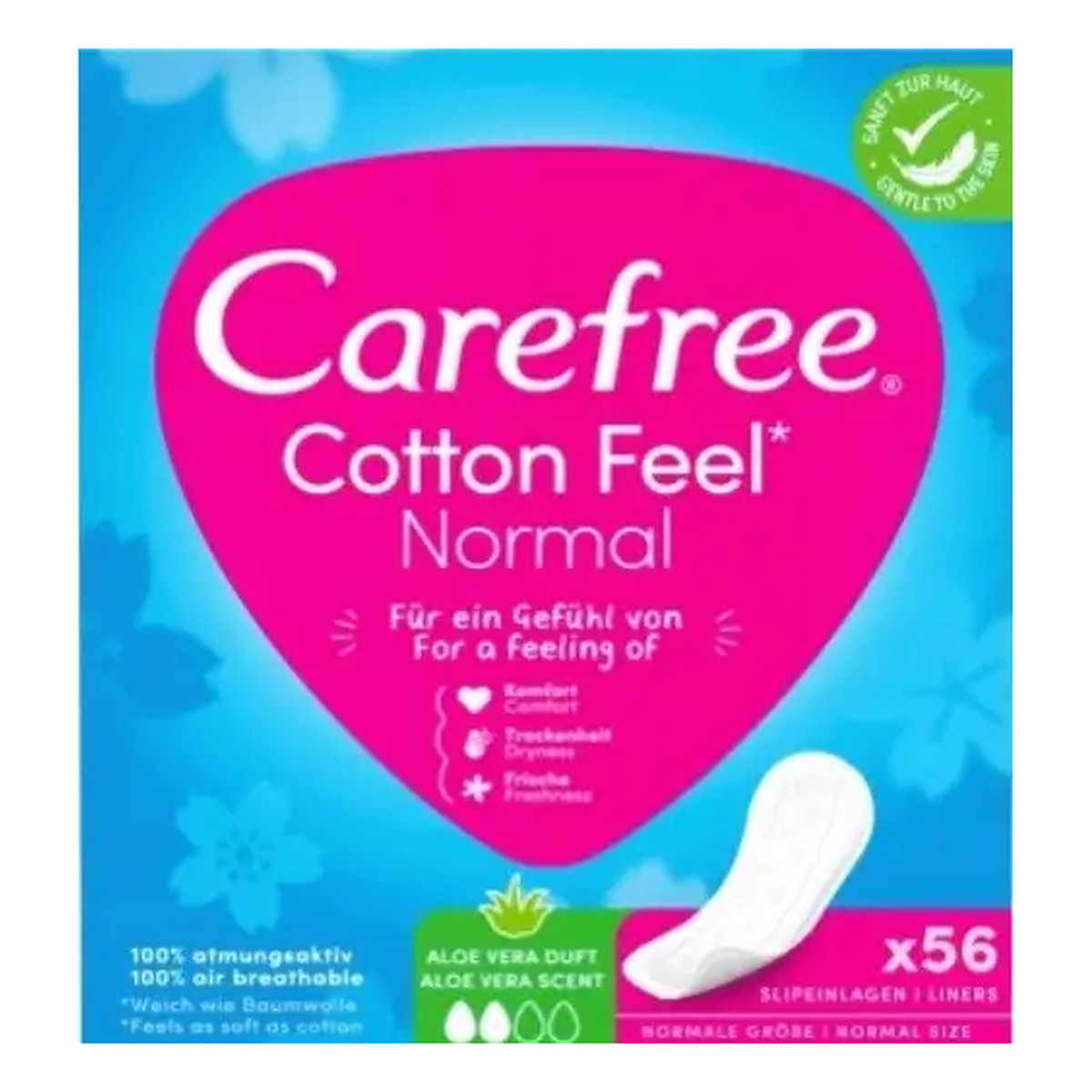 Carefree Cotton Aloe Wkładki higieniczne 56 sztuk