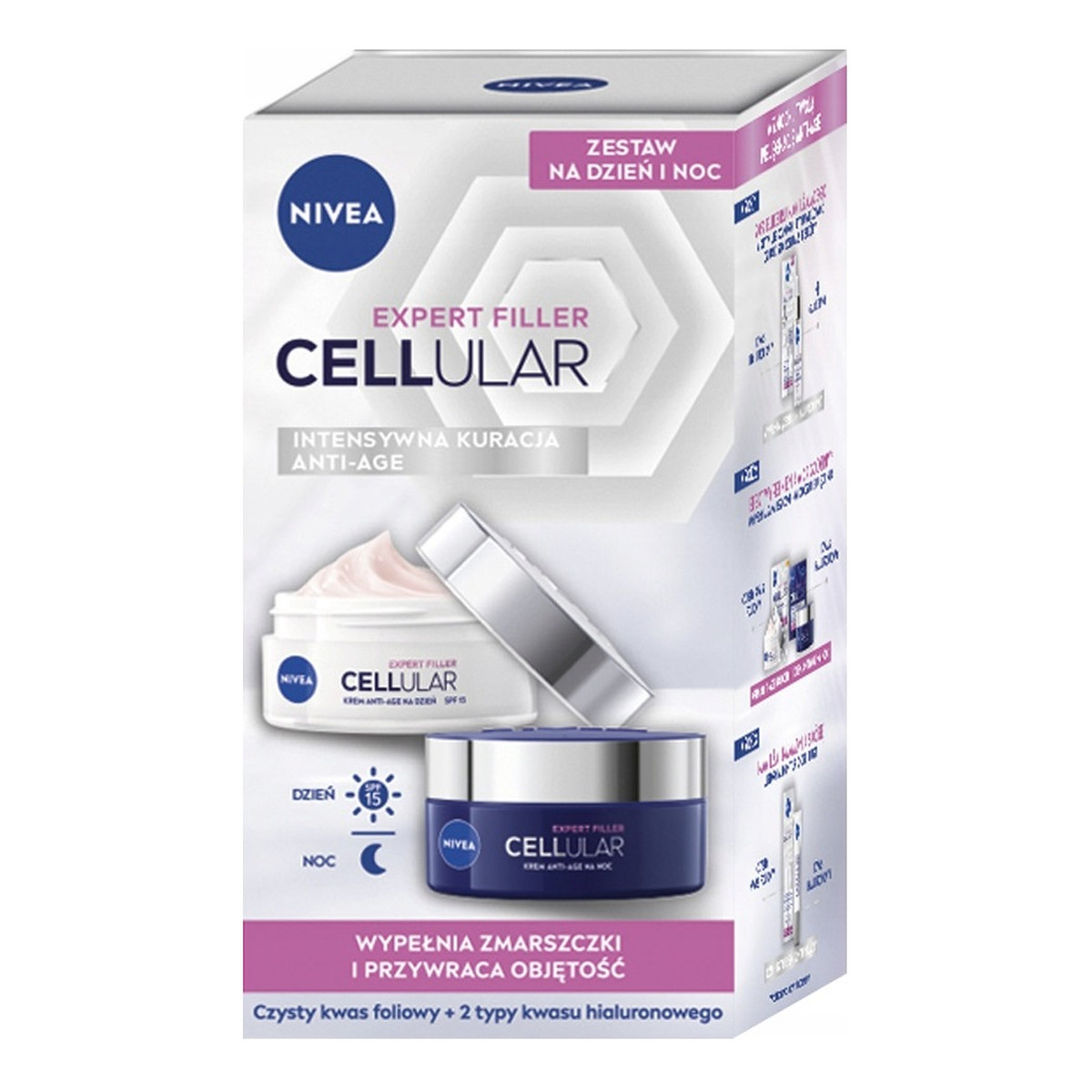 Nivea Cellular Expert Filler Zestaw przeciwzmarszczkowy krem na dzień 50ml + przeciwzmarszczkowy krem na noc 50ml