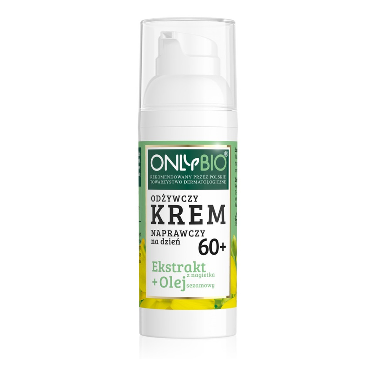 OnlyBio Odżywczy krem naprawczy na dzień 60+ ekstrakt z nagietka + olej sezamowy 50ml