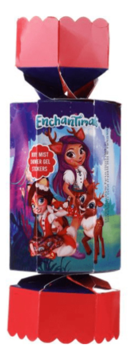 Zestaw Prezentowy Cukierek Enchantimals Mgiełka do ciała + żel pod prysznic i szampon 2w1 + naklejki