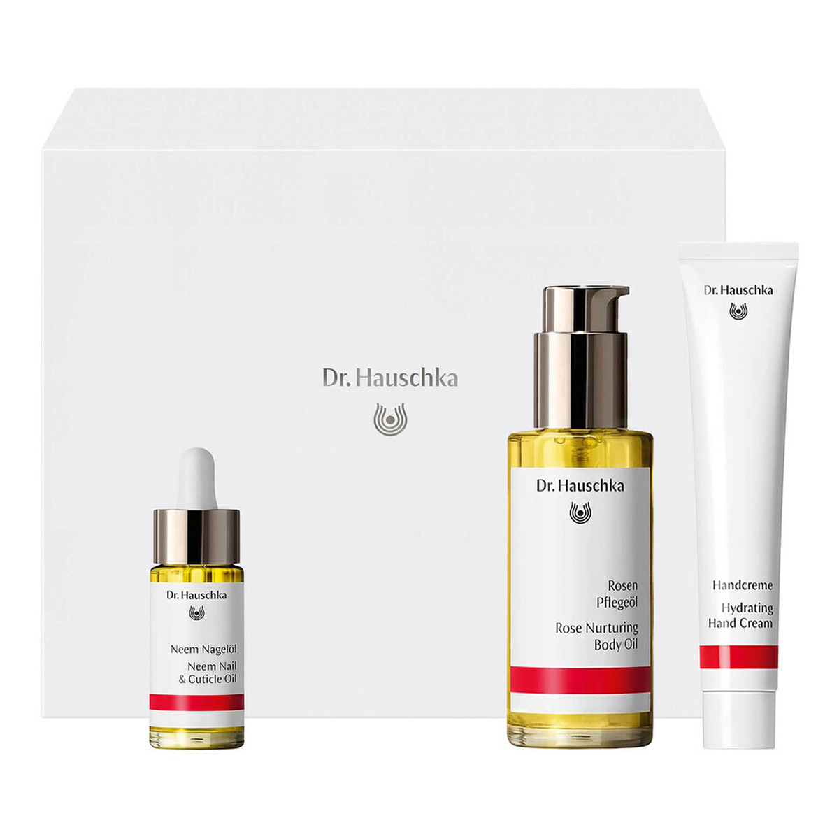 Dr. Hauschka Beautiful Body Zestaw krem do rąk 50ml + olejek do ciała 75ml + olejek do paznokci 18ml