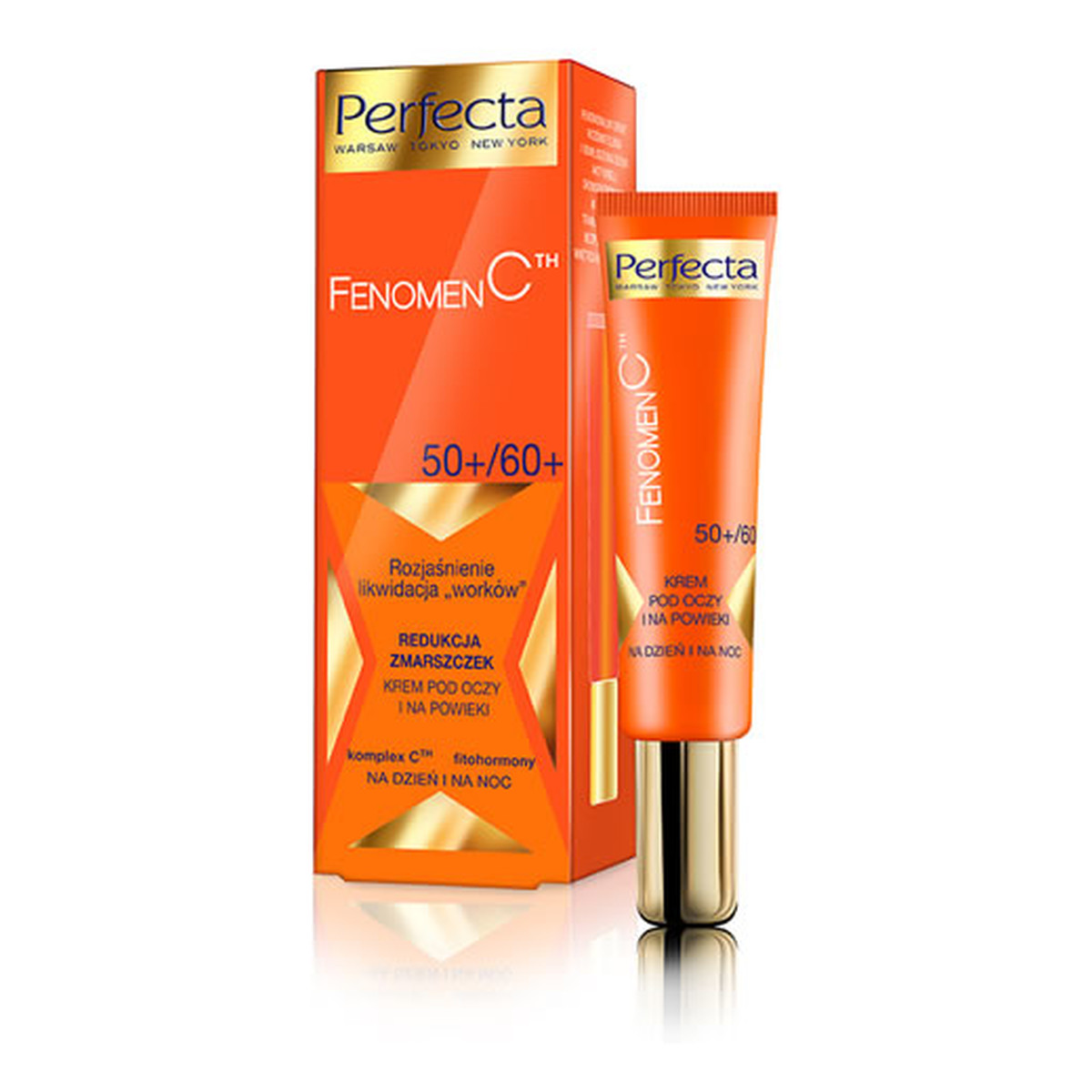 Perfecta Fenomen C 50+ / 60+ Krem Pod Oczy i Na Powieki Redukcja Zmarszczek Rozjaśnienie i Likwidacja Worków 15ml