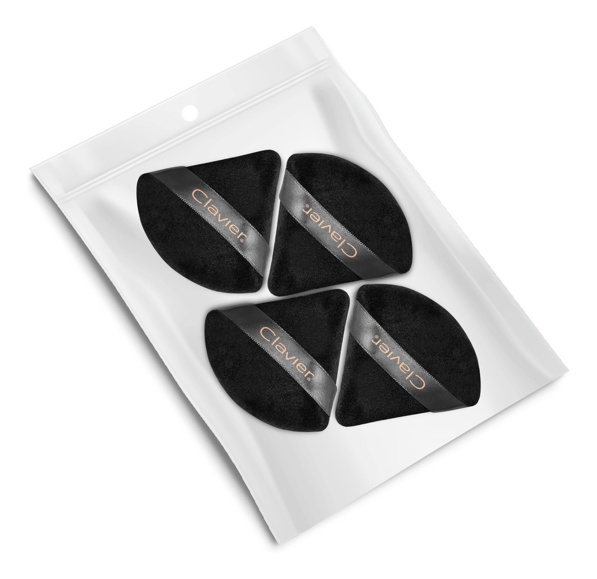 Trójkątny puszek do pudru Czarny 4szt