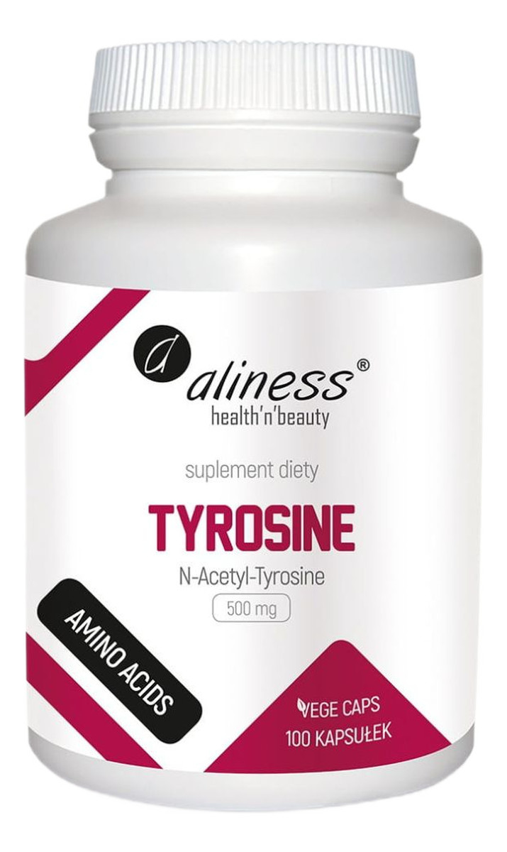 Tyrosine n-acetyl-tyrosine 500mg suplement diety 100 kapsułek