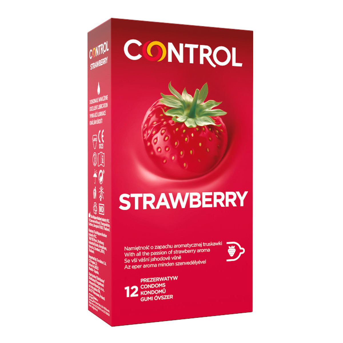 Control Strawberry prezerwatywy o smaku truskawki 12szt.
