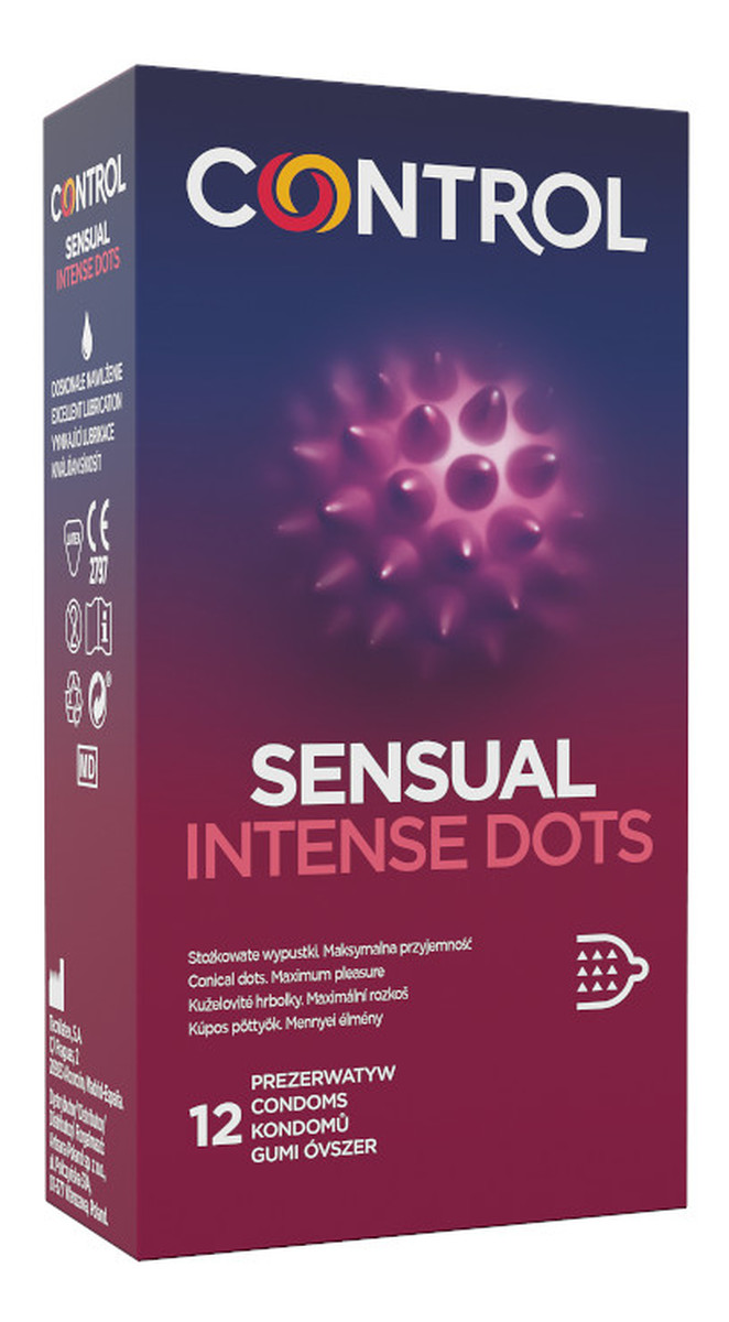 Sensual intense dots prezerwatywy ze stożkowatymi wypustkami 12szt.