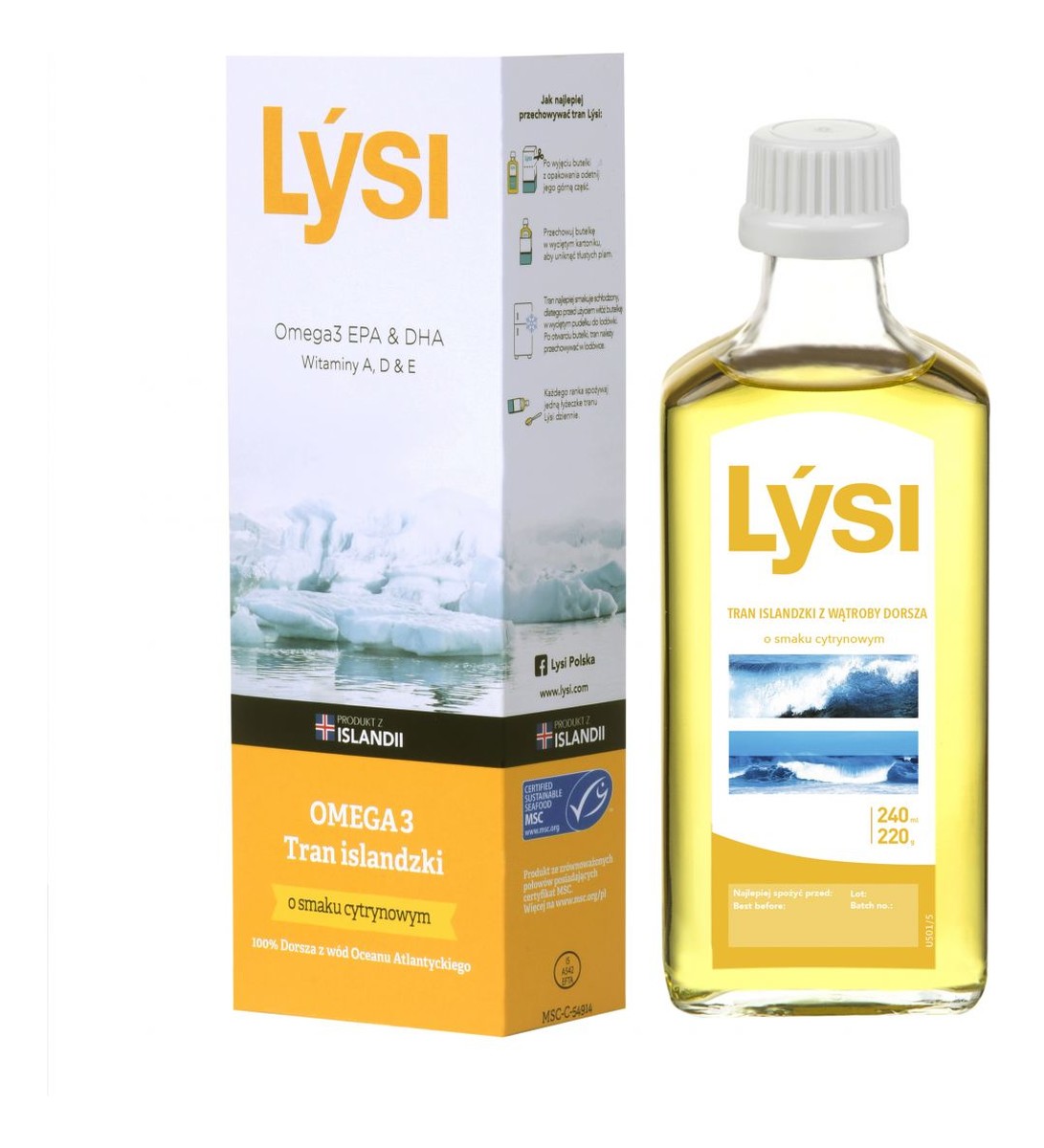Tran Islandzki suplement diety Cytrynowy