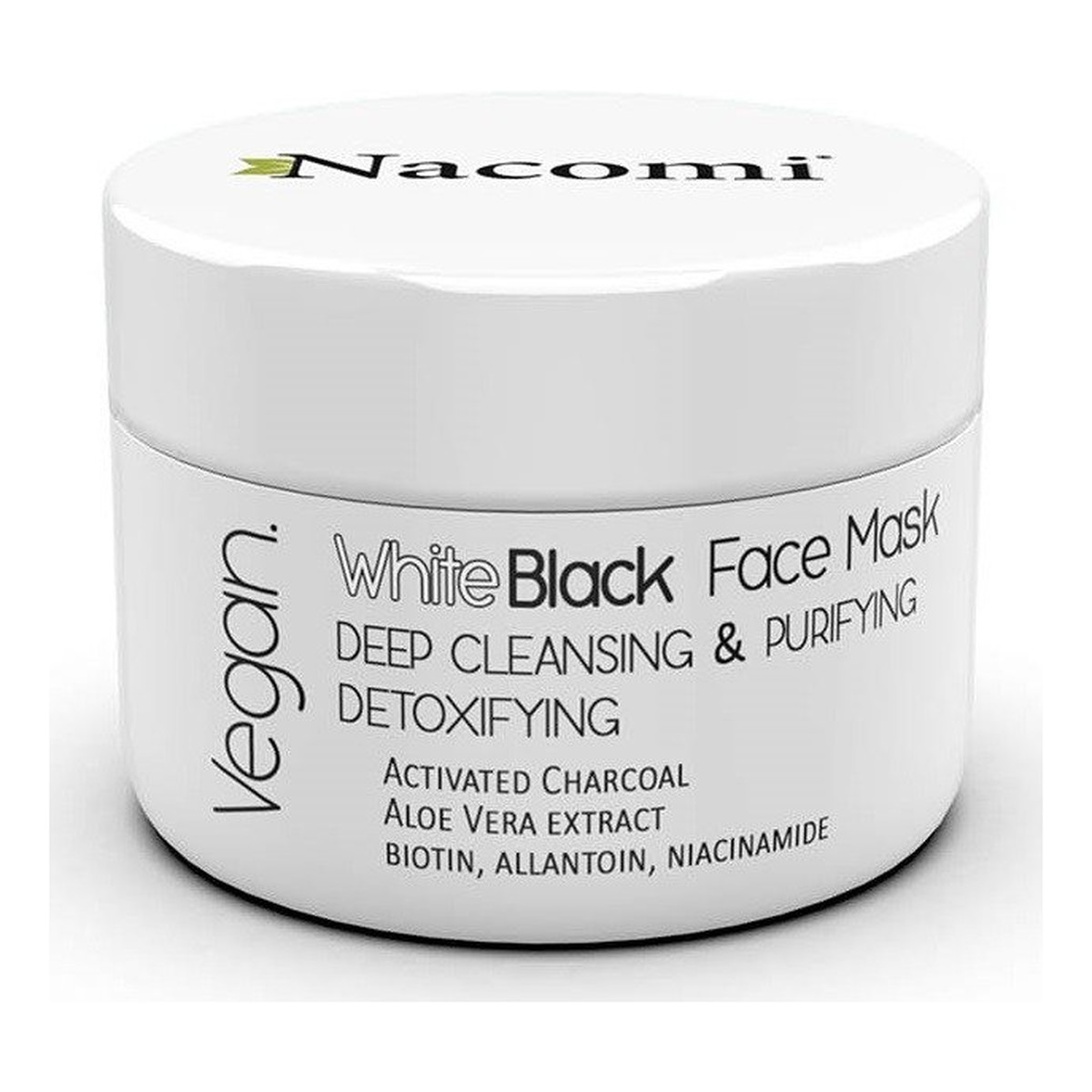 Nacomi Vegan White Black detoksująca maska biało-czarna z węglem 50ml