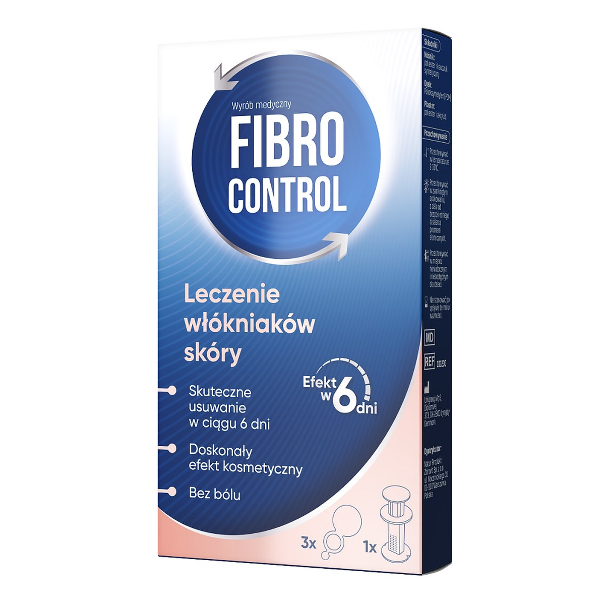Fibrocontrol Zestaw do usuwania włókniaków 1 aplikator + 3 plastry