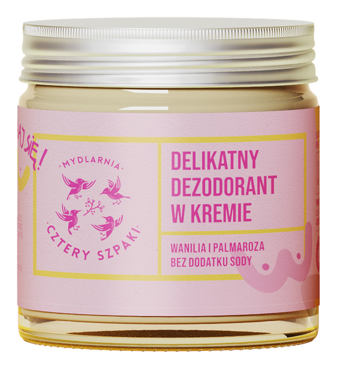 Naturalny dezodorant w kremie Wanilia i Palmaroza bez dodatku sody Badaj się!