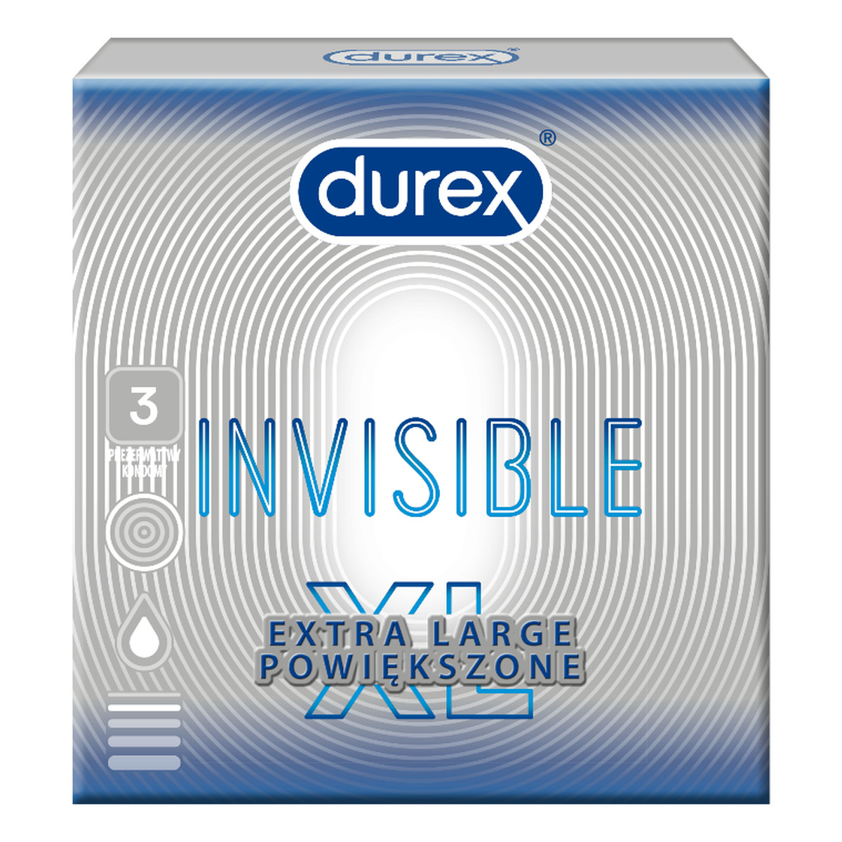Durex Invisible extra large prezerwatywy powiększone 3szt