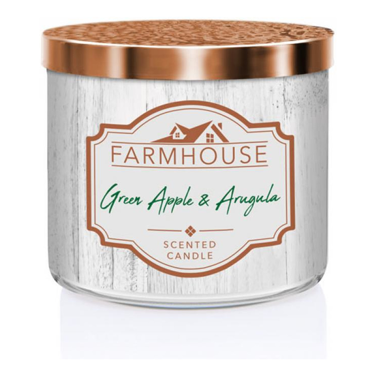 Kringle Candle Farmhouse świeca zapachowa z trzema knotami green apple & arugula 411g