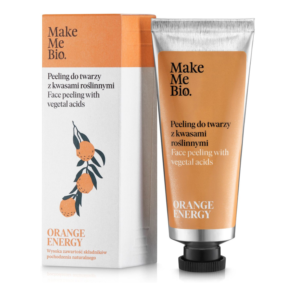 Make Me Bio Orange Energy Peeling do twarzy z kwasami roślinnymi 40ml