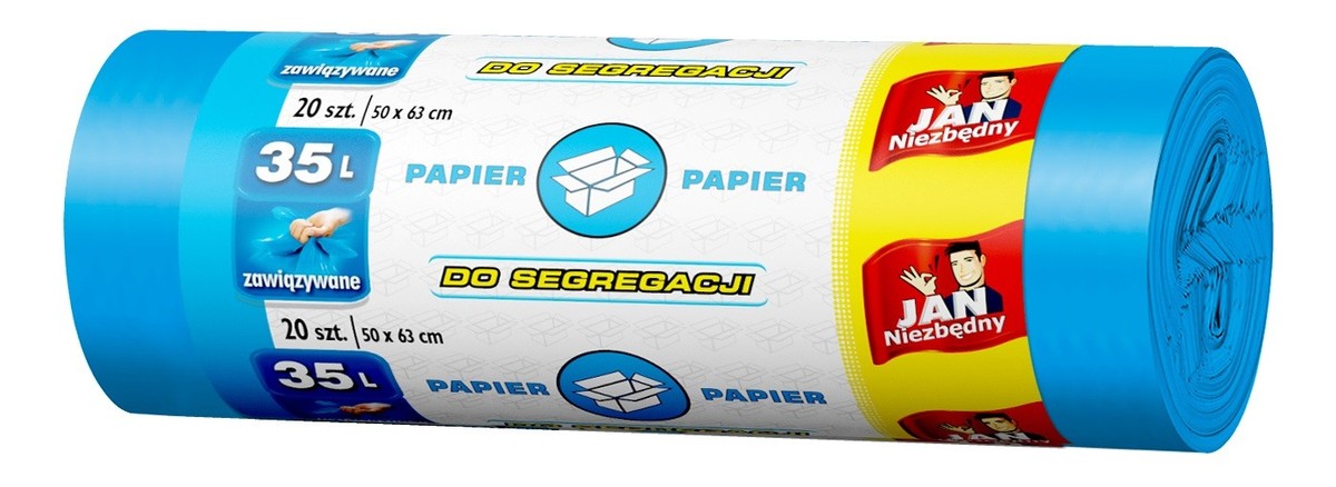 Worki do segregacji śmieci niebieskie 35l papier 1op.-20szt