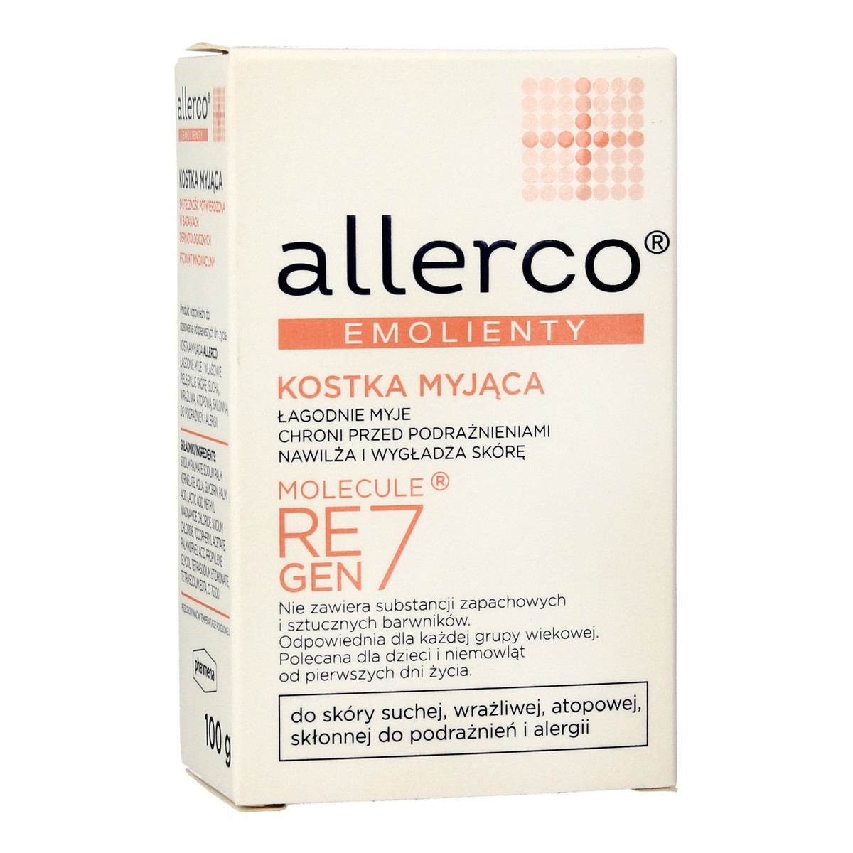 Allerco Emolienty Kostka myjąca dla skóry suchej,wrażliwej i atopowej 100g