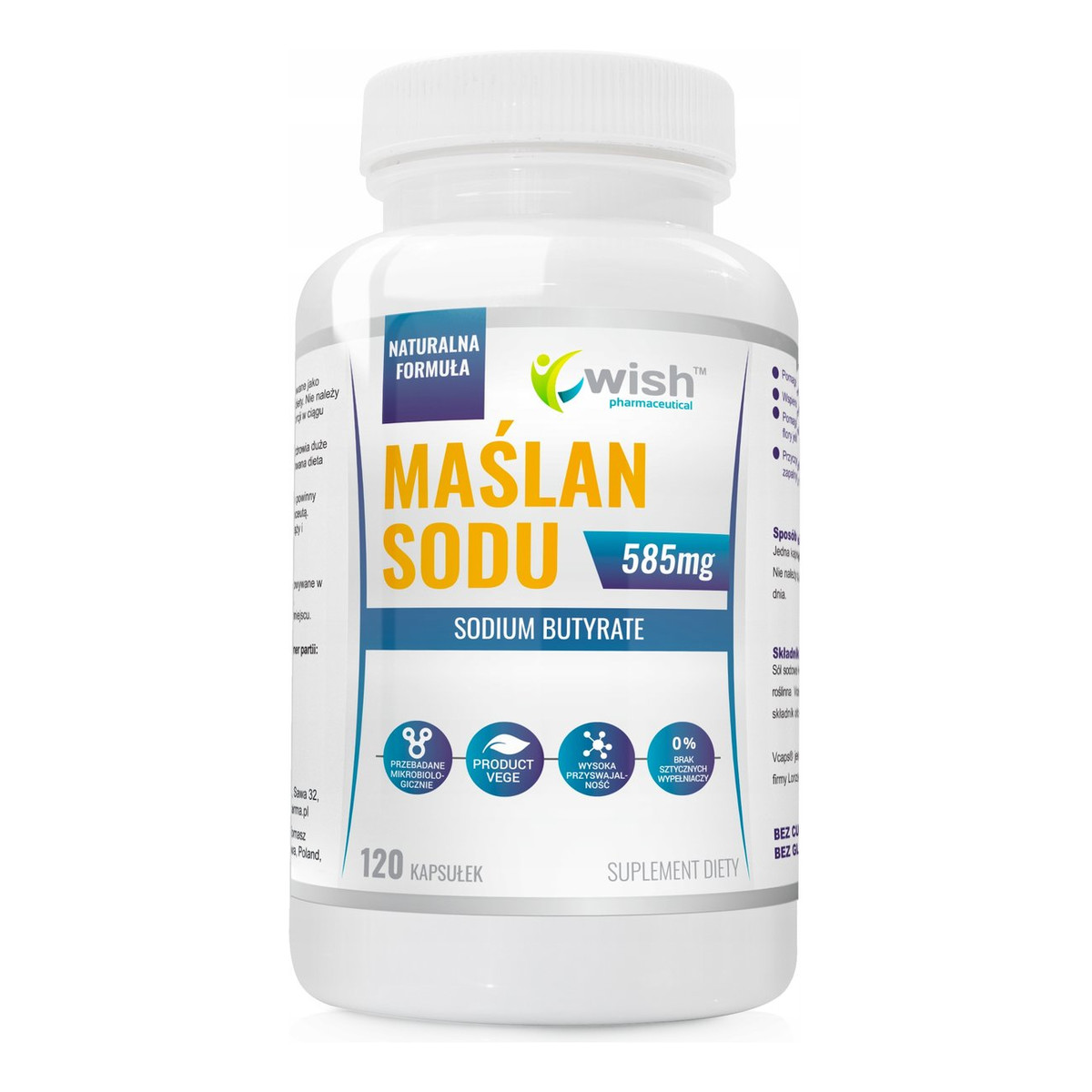 Wish Maślan Sodu 585mg suplement diety 120 kapsułek 585mg