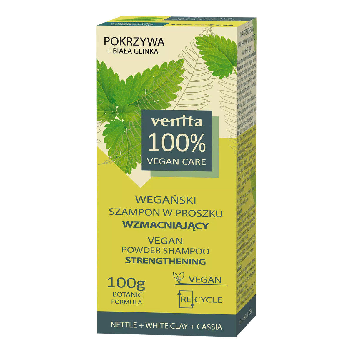 Venita Vegan Care Wegański szampon w proszku wzmacniający - pokrzywa 100g