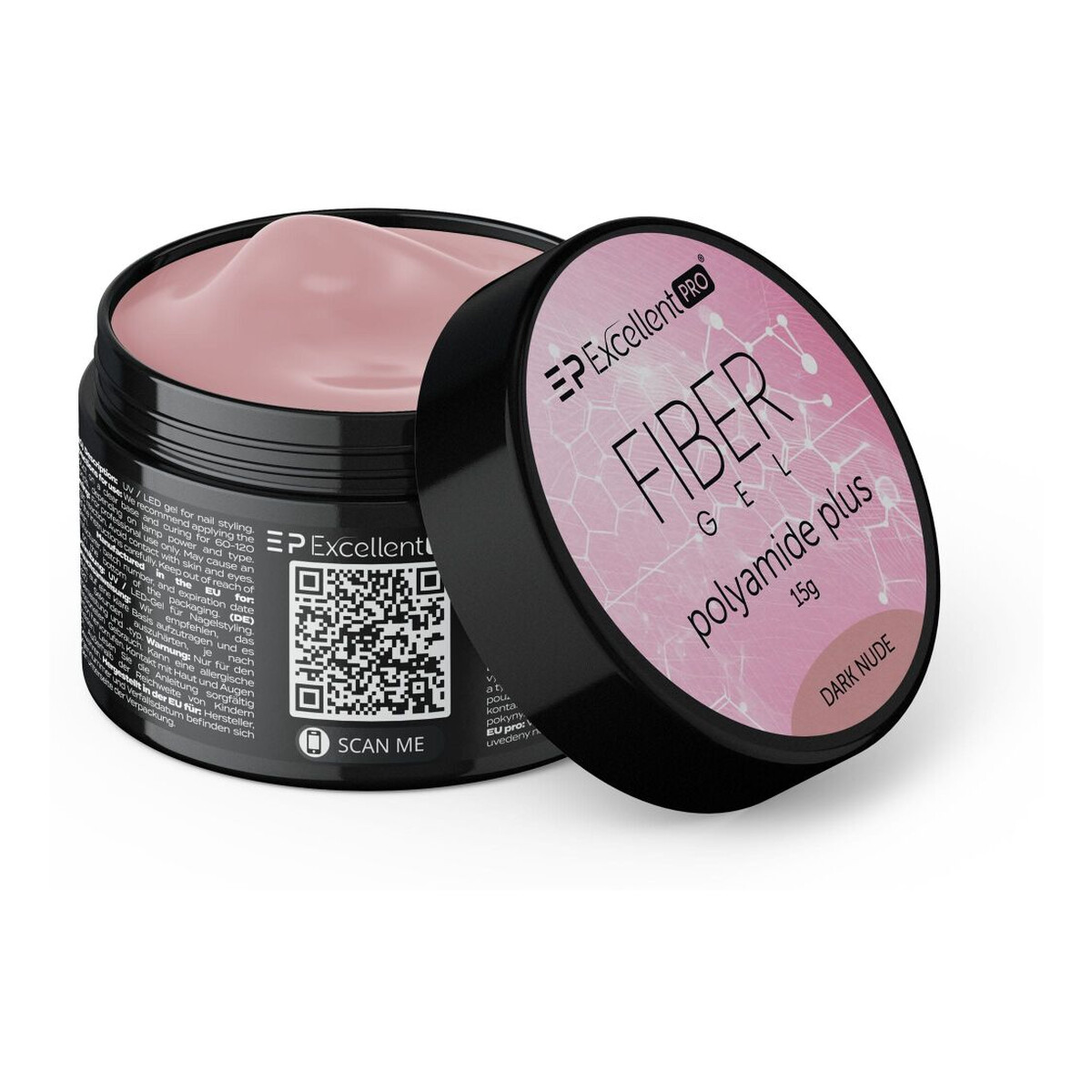 Excellent PRO Fiber Gel Polyamide Plus Żel budujący dark nude 15g