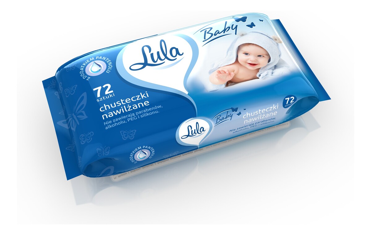 Chusteczki nawilżane z dodatkiem pantenolu 72 sztuki