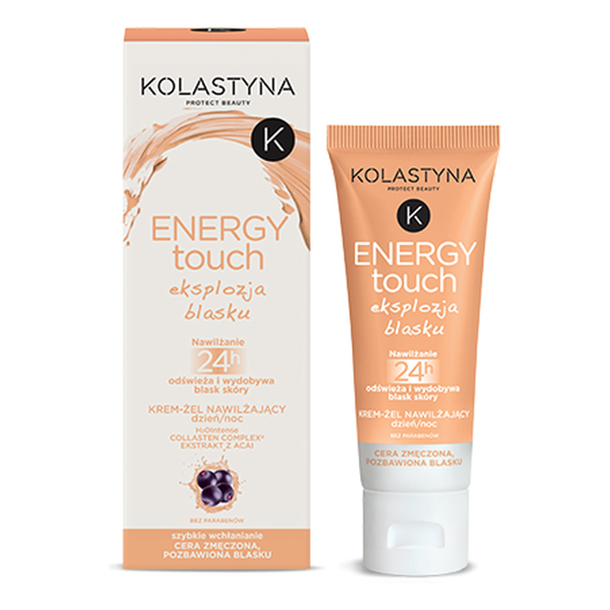 Kolastyna Energy Touch Krem Do Twarzy Eksplozja Blasku Dzień/Noc Cera Zmęczona 40ml