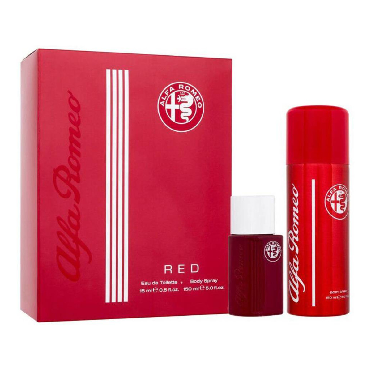 Alfa Romeo Red zestaw woda toaletowa spray 15ml + perfumowany spray do ciała 150ml