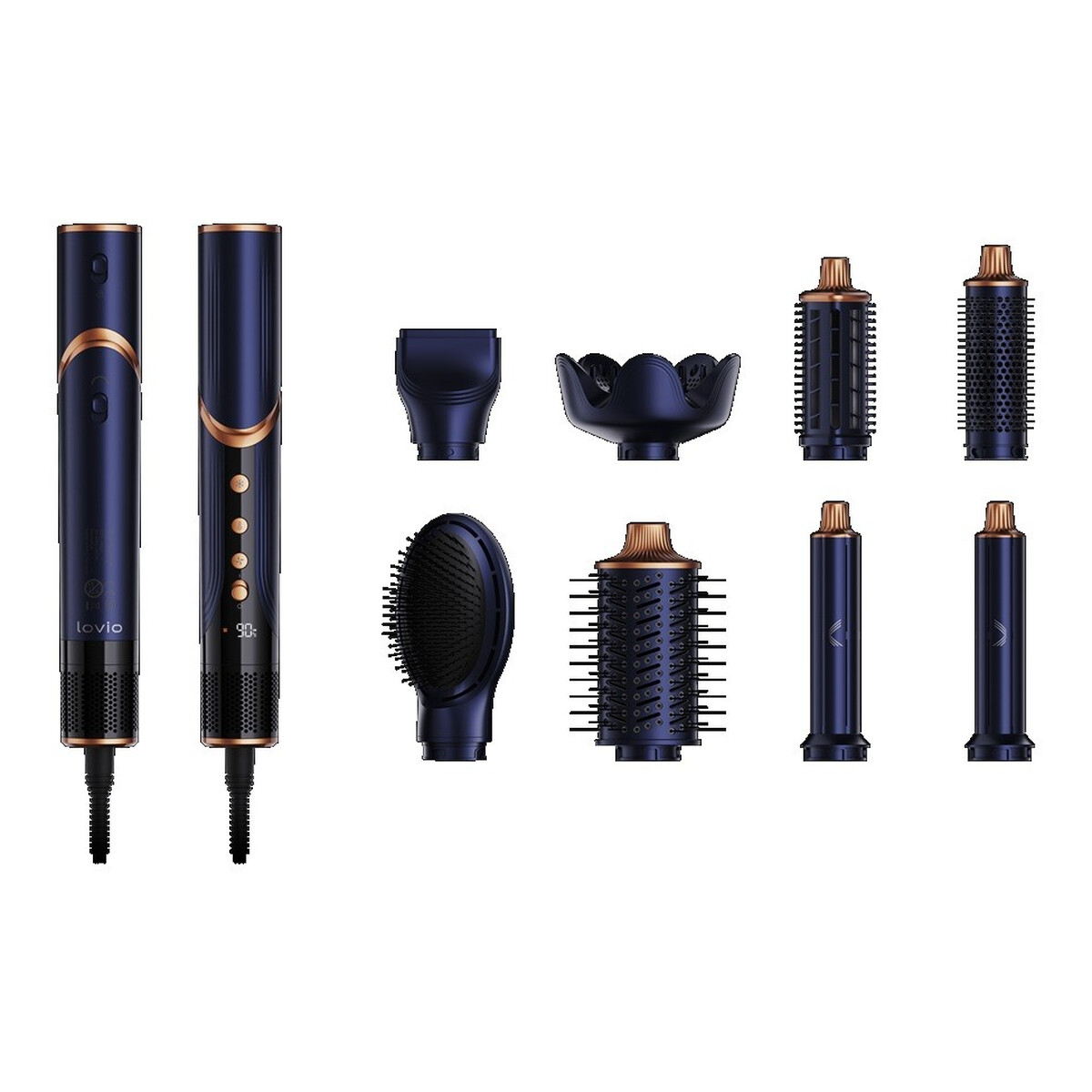 Lovio Multistyler airstyle suszarko-lokówka 8w1 do włosów granatowo-miedziana lvhs001bl