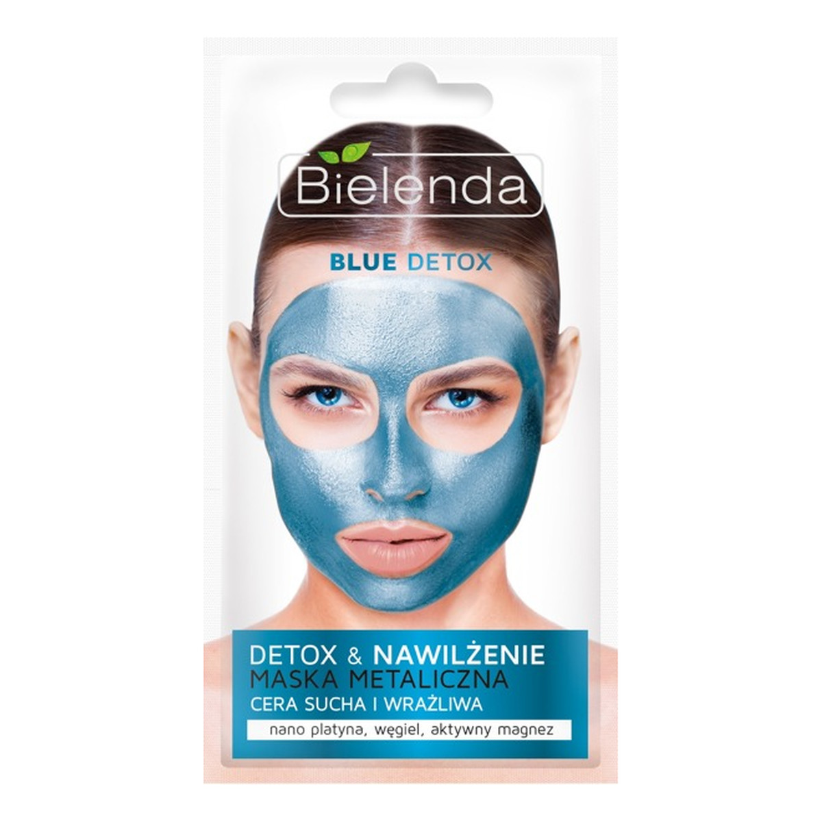 Bielenda Blue Detox Maska Metaliczna nawilżająca - cera sucha i wrażliwa 8g