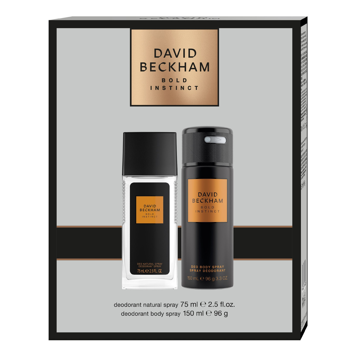 David Beckham Bold Instinct Zestaw prezentowy (dezodorant naturalny spray 75ml+dezodorant body spray 150ml)