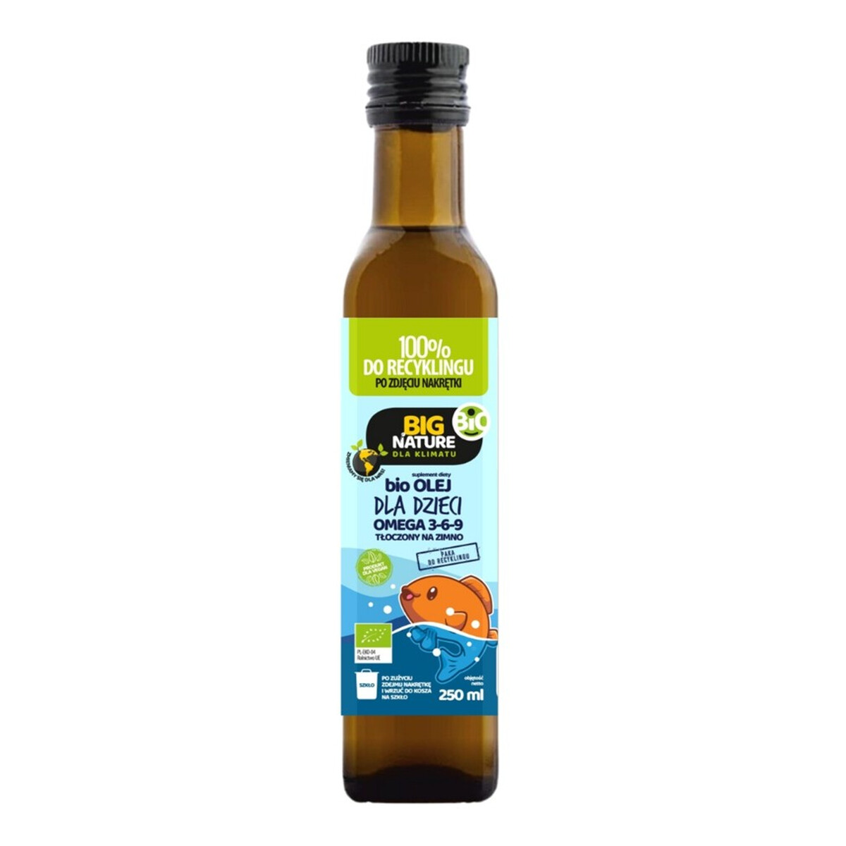 Big Nature Omega 3-6-9 olej dla dzieci tłoczony na zimno 250ml