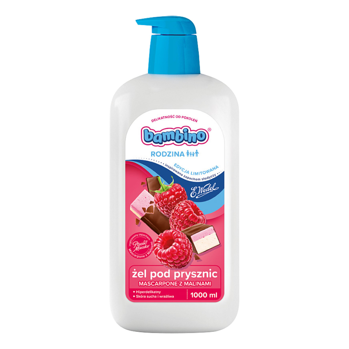 Bambino Rodzina & Wedel żel pod prysznic Mascarpone z Malinami 1000ml