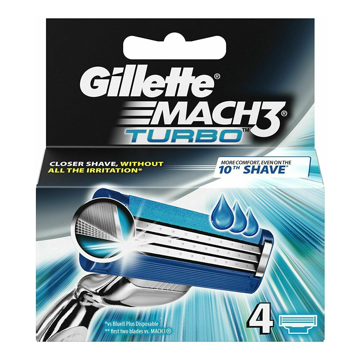 Gillette Mach 3 Turbo wymienne ostrza do maszynki do golenia 4szt
