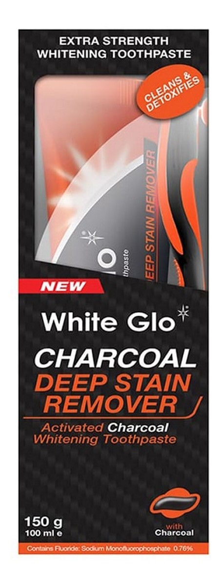 Charcoal deep stain remover wybielająca pasta do zębów z aktywnym węglem 100ml + szczoteczka