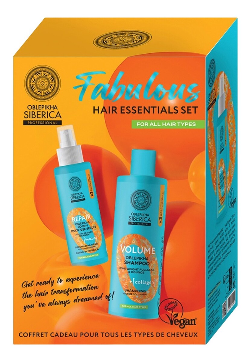 Zestaw szampon dodający objętości 400ml + serum regenerujące do włosów 200ml