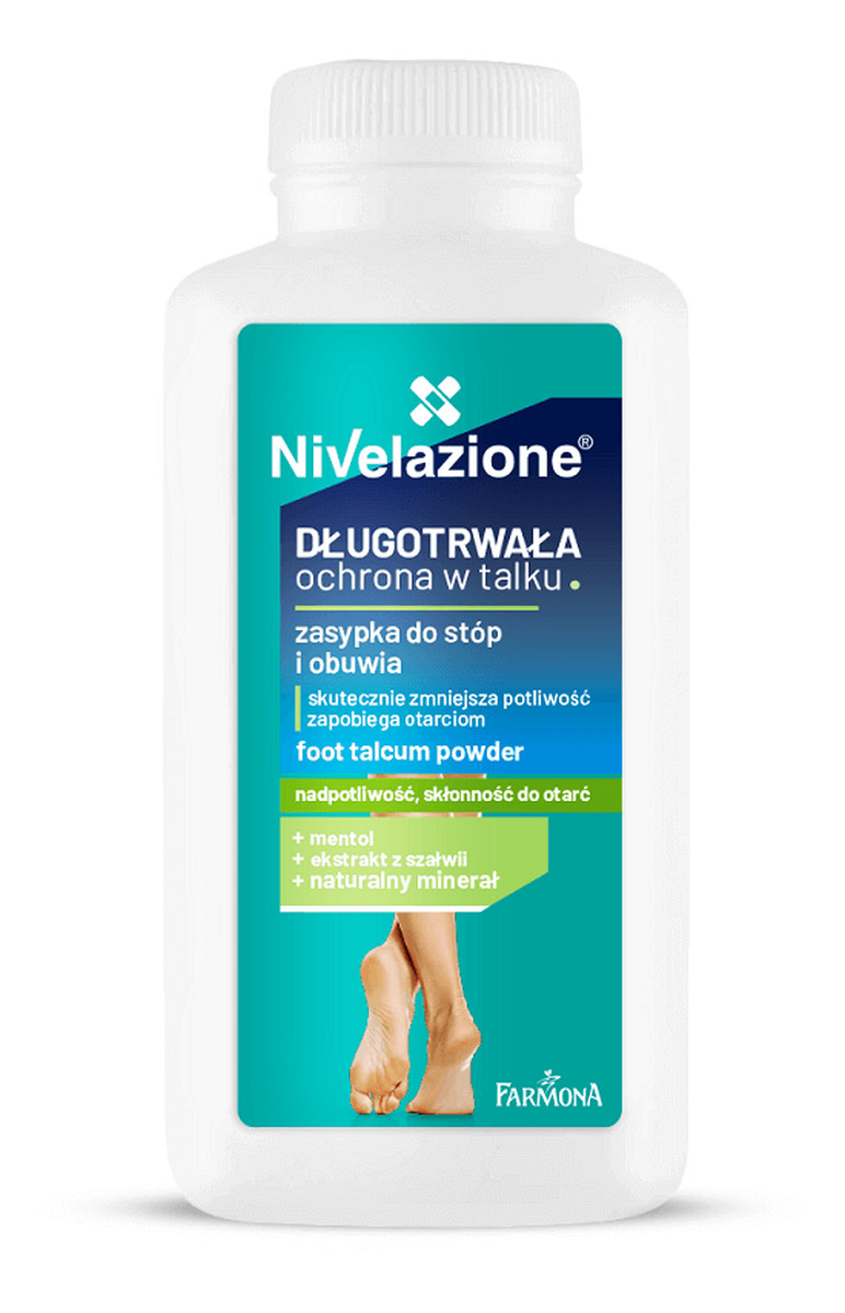 Długotrwała Ochrona w Talku Zasypka do stóp i obuwia