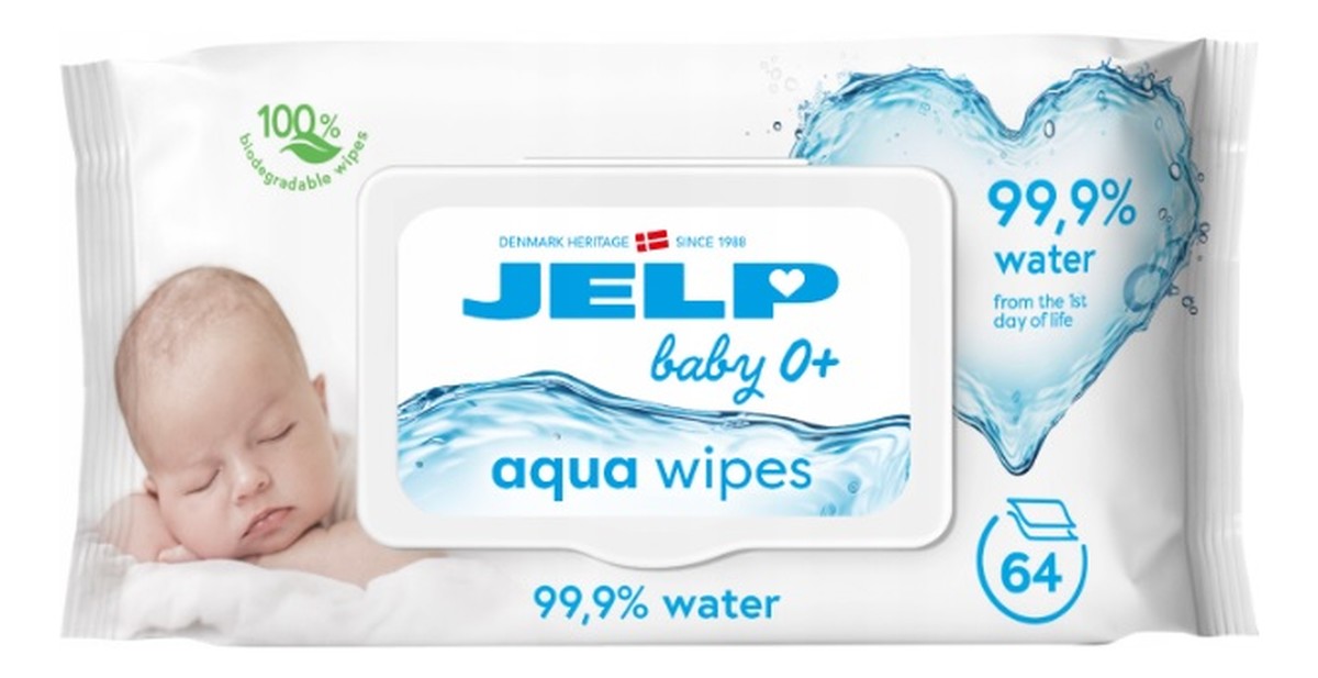 Aqua wipes chusteczki nawilżane 99.9% wody 64szt