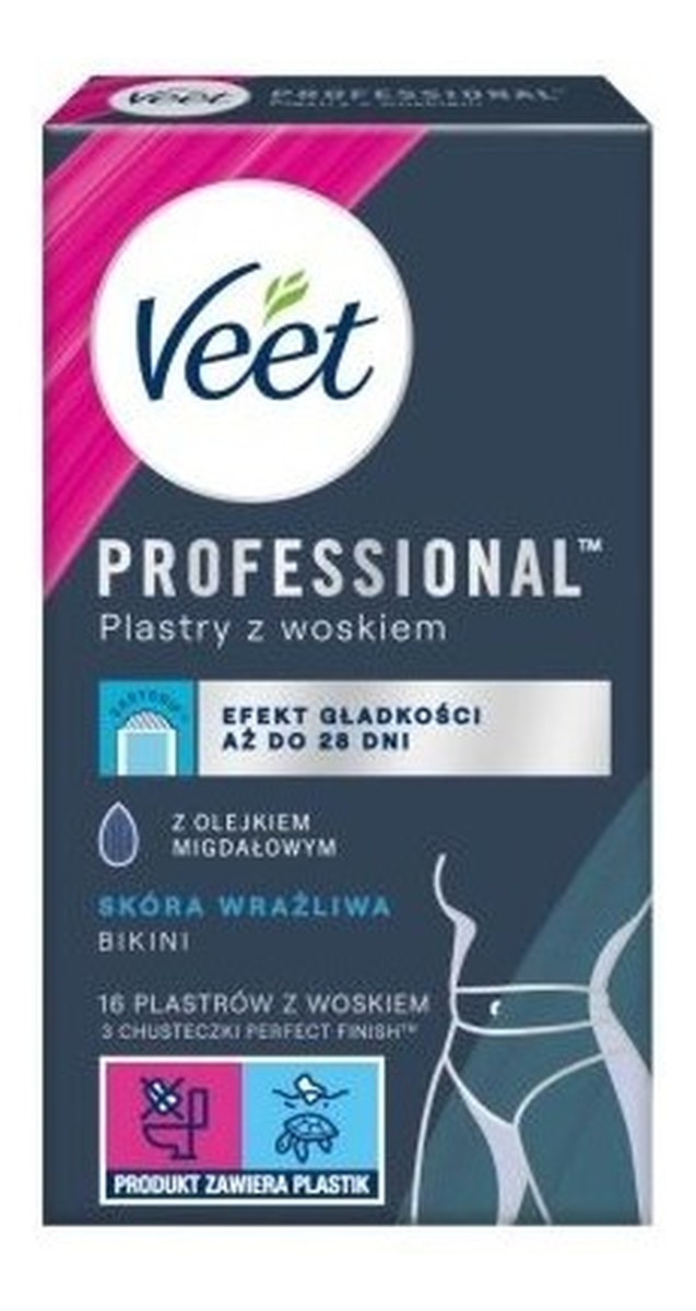 Plastry z woskiem do depilacji bikini dla skóry wrażliwej 16szt