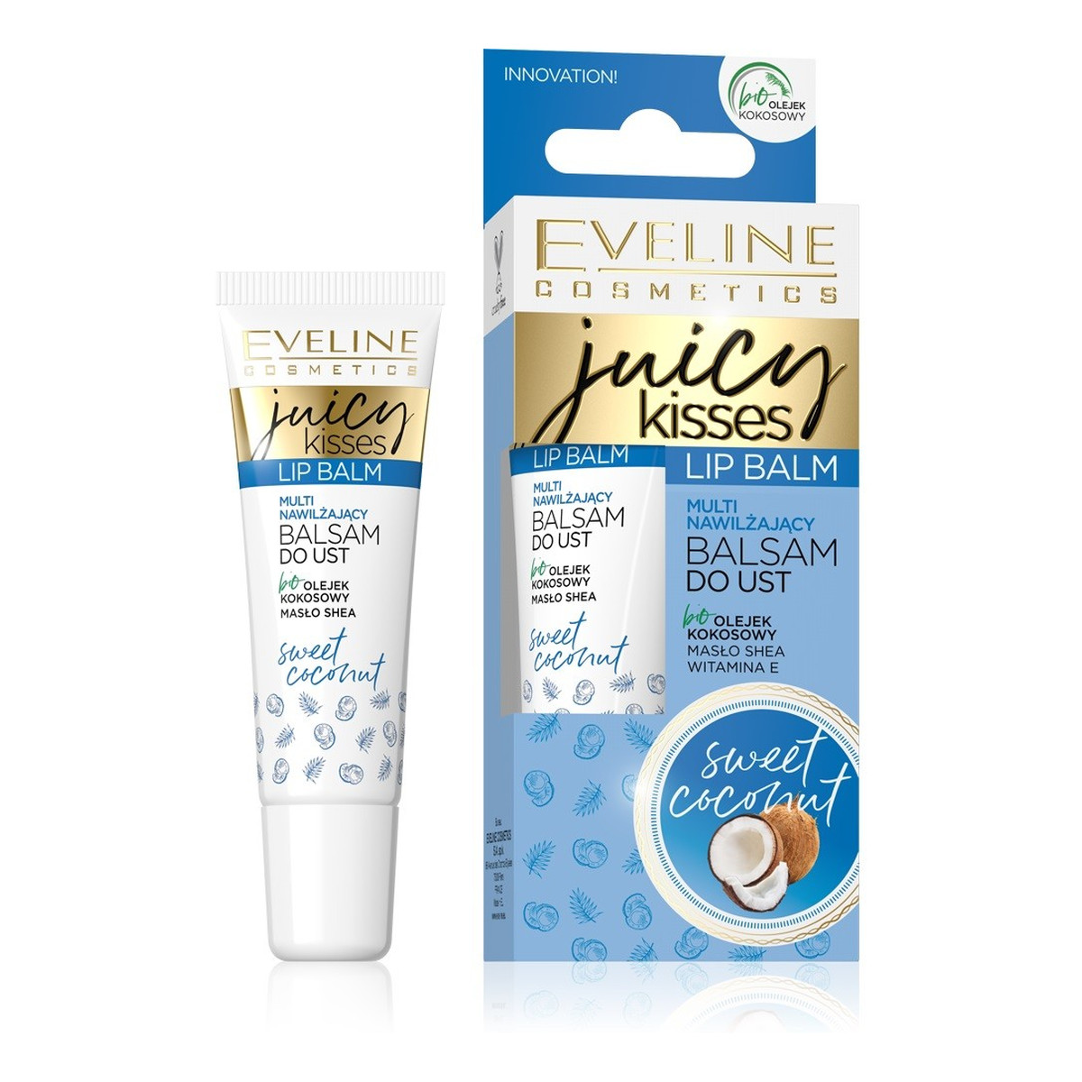 Eveline Juicy Kisses Balsam do ust multi nawilżający Sweet Coconut 12ml
